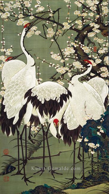 Pflaumenblüten und Kränze Ito Jakuchu Japanisch Ölgemälde